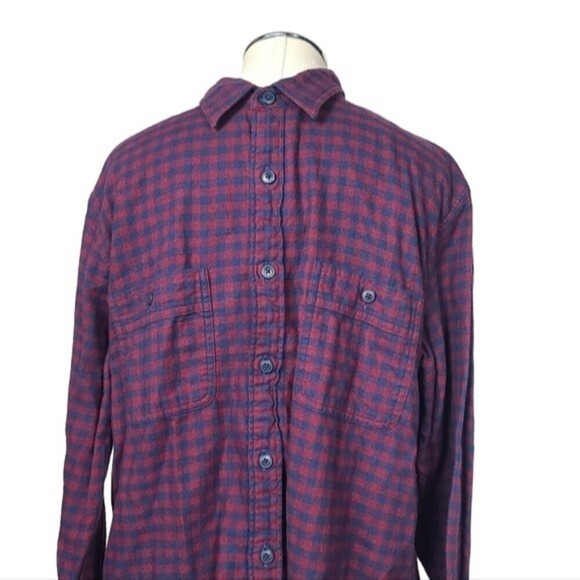 J. Crew Factory Flannel Plaid Button Down Long Sleeve Shirt Men's L - Picture 2 of 7